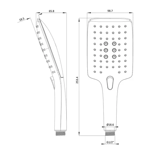 Душова система прихованого монтажу Imprese Centrum VR-15610B, Чорний - фото 2