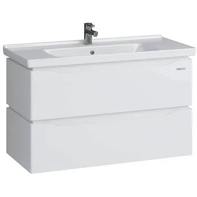 Тумба підвісна Sanwerk Алесса Air 100 Білий з умивальником Idea (MV0000898) Венге - фото 1