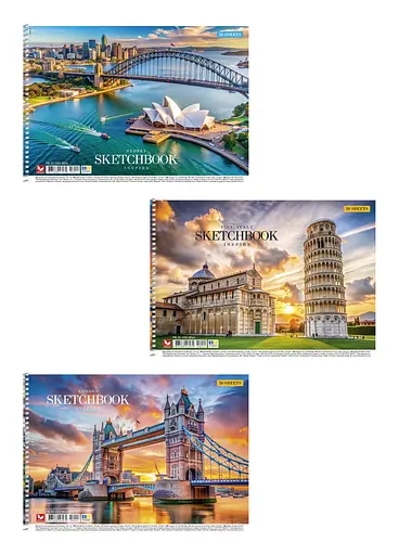 Комплект 3шт. альбомов для рисования. Альбом Школярик А4 30 л. 120г/м2 8044 4823088243970 - фото 1