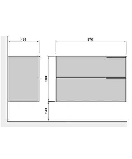 Тумба Мойдодир Grace 100-A під умивальник дуб підсмажений - фото 6
