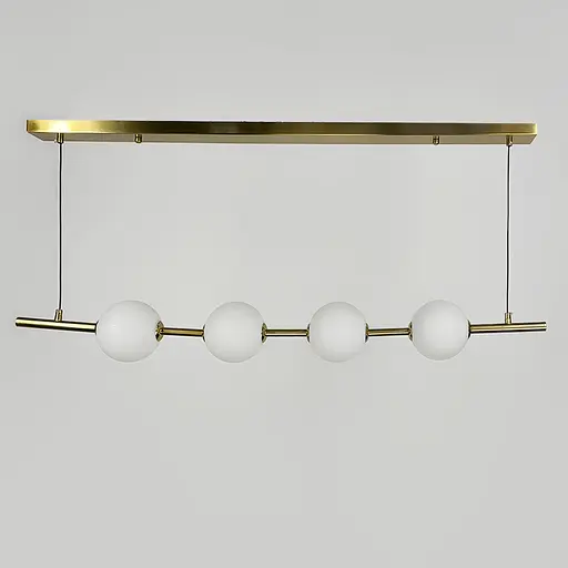 Удлиненная латунная люстра с 4-мя акриловыми шариками | Ст. 910A/4 AB | Line F - фото 6