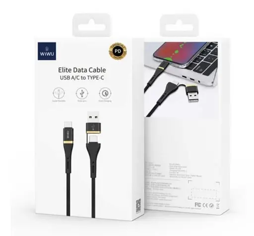 Кабель Wiwu ED106 1.2 m Чорний - фото 2