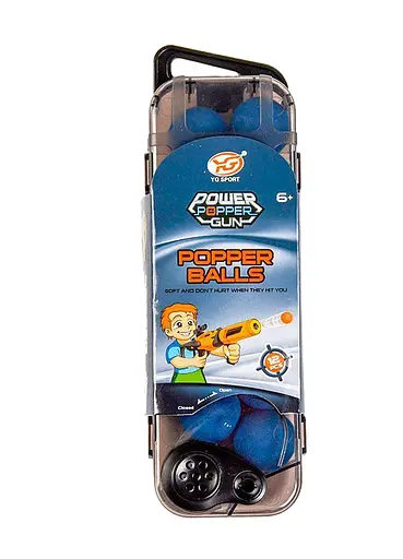 Запаска YG 09 P, м'які кульки 12 штук 2,7см, в боксі (6983300410097) Синій - фото 1