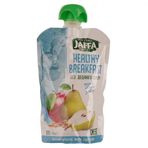Упаковка смузи Jaffa Healthy Breakfast Pouch с яблоком, грушей и злаками 1.2 кг (120 г х 10 шт.) - фото 2