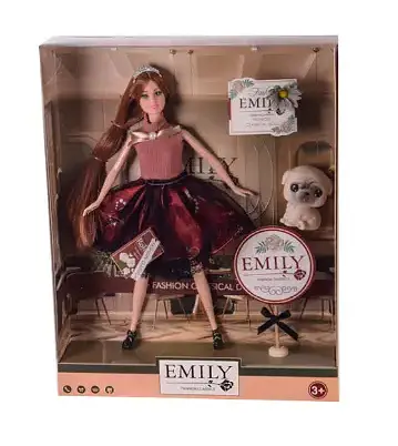 Кукла "Emily" QJ100D с собачкой и аксессуарами, размер куклы - 29 см, в коробке (6900001911098) - фото 1
