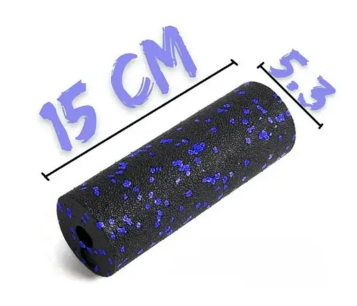 Набір для масажу та йоги PowerPlay PP_4091 EPP (2 м'ячики + валик масажер 15*5,3 см.) Blue + гумка 7,5 кг (PP_4091_Blue) - фото 7