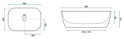 Умивальник Rea Camelia light stone накладний REA-U0362, Сірий - фото 6