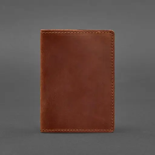 Кожаная обложка для паспорта 1.3 светло-коричневая Crazy Horse - фото 6