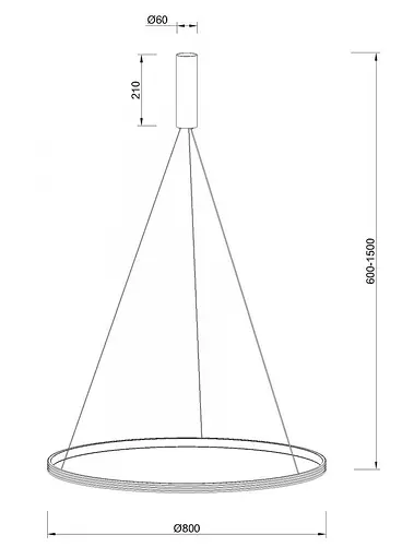 Светильник подвесной KLOODI KD-RG ONE 800 48W 4К BK - фото 2