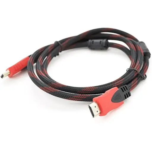 Кабель Ritar HDMI-HDMI 2.0 м v1.4 2 фильтра оплетка круглая RED/Black