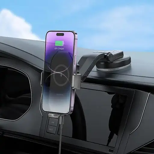 Автомобільний тримач Borofone BH206 для телефону з бездротовою зарядкою - фото 5