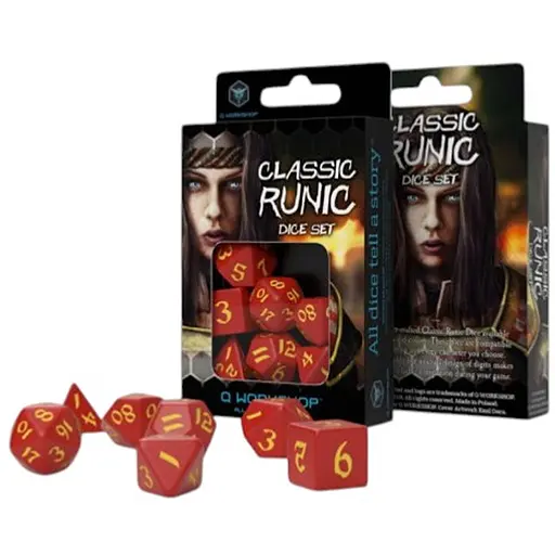 Набір кубиків Classic Runic Red & yellow Dice Set , 7 шт. (SCLR23) - фото 1