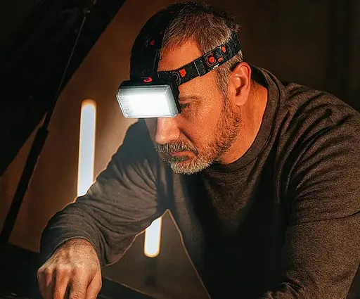 Налобний ліхтар із білим червоним зеленим світлом RN-814 акумуляторний яскравий потужний 18650 COB IP55 - фото 3