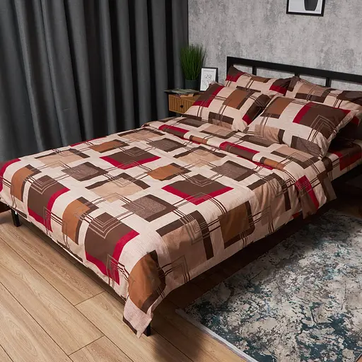 Комплект постільної білизни Moon&Star Бязь Gold Люкс Retro Geometry King Size 220x240 наволочки 4х50х70 - фото 1