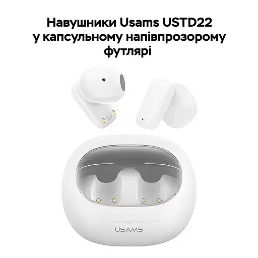 Бездротові навушники Usams US-TD22 TWS Earbuds - TD Series BT5.3 white - фото 3