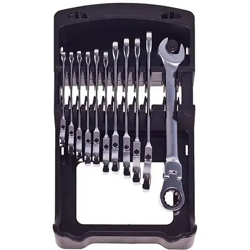 Набір комбінованих тріскачкових ключів Alloid з карданом 8-19 мм 11 предметів (НК-2081-11К) - фото 3