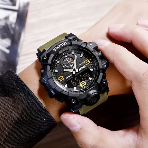 Чоловічий годинник Skmei 1586 Зелений - фото 5