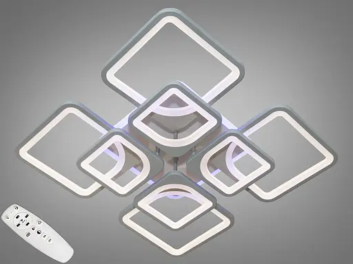 LED люстра в кухню с димером и цветной подсветкой, 190 Вт, серая - фото 1