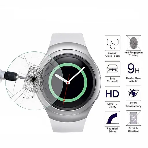 Закаленное защитное стекло VSKEY для часов Samsung Galaxy Gear S2, S4, Sport Watch, диаметр 30,5 мм - фото 2