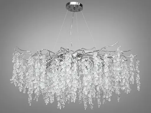 Модна новинка, алюмінієва кришталева люстра "Гліцинія", 14 ламп, хром - фото 1
