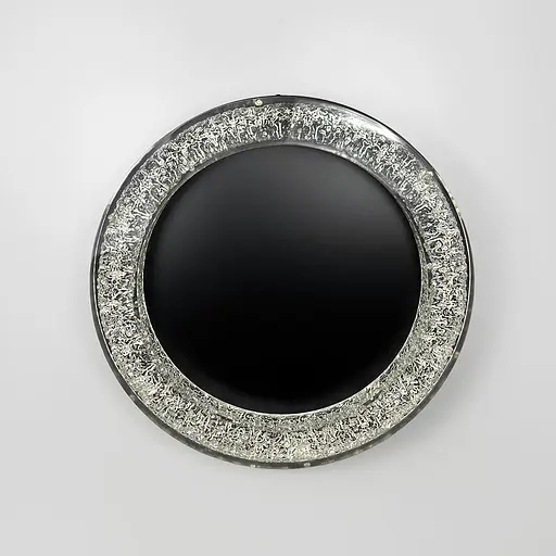 Стельовий чорний світильник із текстурною акриловим розсіювачем Ø 57 см | Line F | Арт. MJ316-600 BK+CL - фото 4