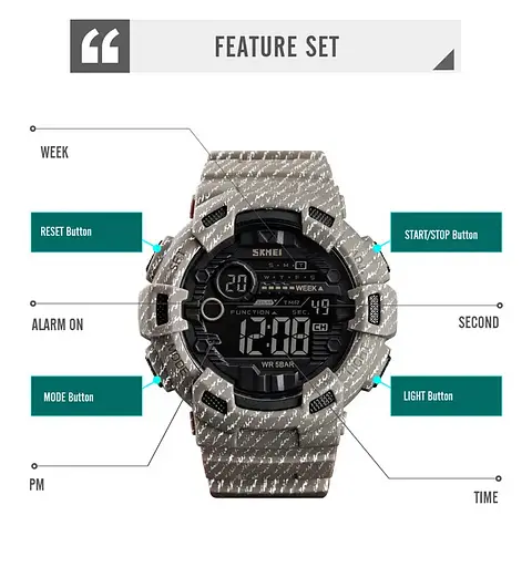 Мужские спортивные часы Skmei 1472 Champion Хаки - фото 6