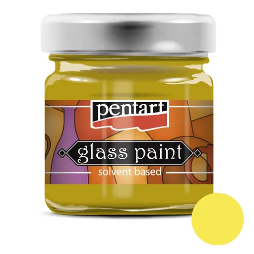 Краска витражная Pentart на основе раствора холодной фиксации Желтый 30 мл - фото 1