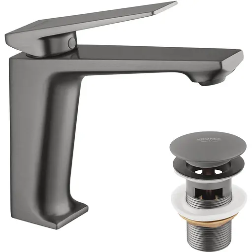 Смеситель для раковины Kroner KRP Ersel-GRP0111BV с донным клапаном (CV035469) - фото 1