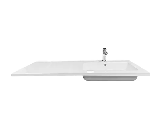 Набір для ванної кімнати Adamant раковина умивальник FLATE 120R штучний камінь прямокутна з сифоном Click-Clack + змішувач - фото 5