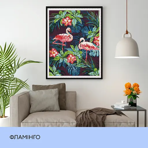 Набір з алмазною мозаїкою "Фламінго", 40*50 см, IDEA2-CK3041 - фото 3