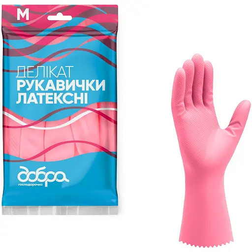 Рукавички латексні Добра господарочка Делікат M - фото 1