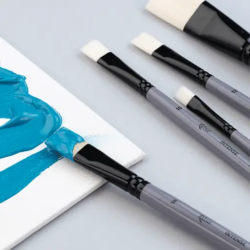 Пензель синтетика плоска INTENSE 1668F №00 довга ручка Rosa - фото 5