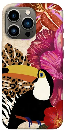 TPU чохол Тукан серед квітів - фото 1