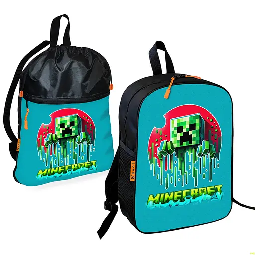 Школьный рюкзак детский Minecraft + Сумка для обуви спортивной формы рюкзак-мешок для мальчика (01732)