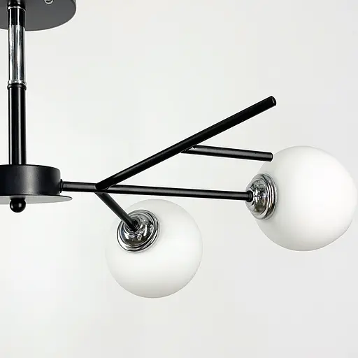 Люстра в черном корпусе на 4 лампы Line.F Цвет плафона Белый - фото 5