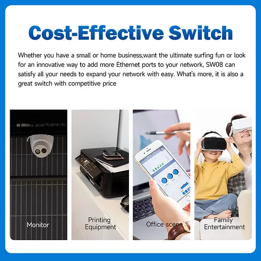 Мережевий комутатор на 8 портів PIX-LINK LV-SW08S портативний світч для інтернету White (18897) - фото 4