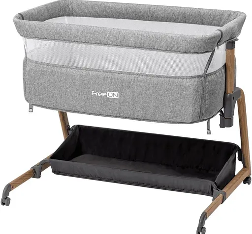 Ліжечко для дитини приставне FreeON Bliss, grey - фото 1