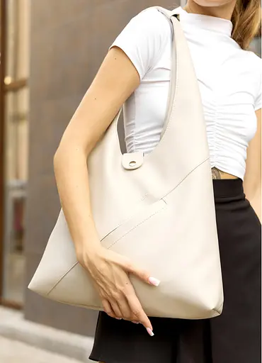 Женская сумка Sambag HOBO M белый 35 х 40 х 8 см (53200030) - фото 5