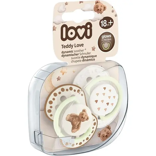Пустышка силиконовая динамическая LOVI Teddy Love 18+ месяцев 2 шт. (22/937) - фото 5