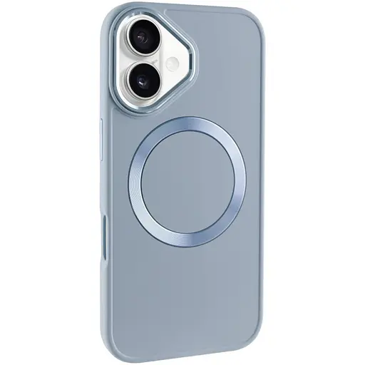 Чохол Epik TPU Bonbon Metal Style with MagSafe для Apple iPhone 16, 6.1 Блакитний/Mist Blue - фото 1
