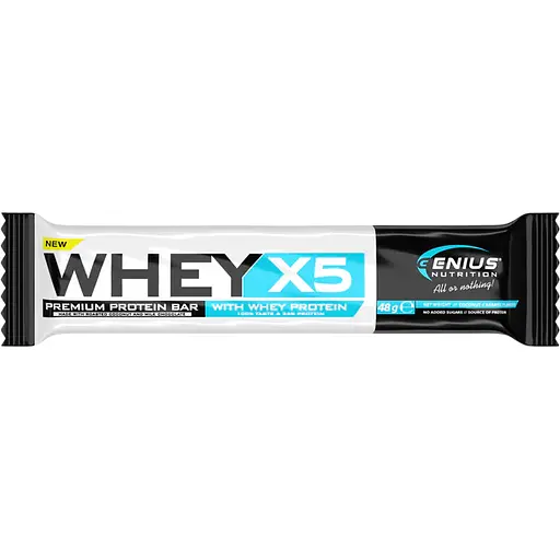 Батончик Genius Nutrition Whey-X5 Protein Bar Caramel roasted Coconut 48 г 