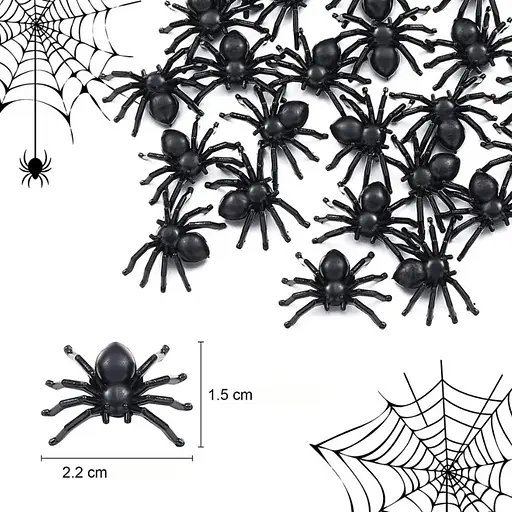 Набор светящихся в темноте пластиковых пауков Хэллоуин 50 шт, IDEA12-HOL20 - фото 7