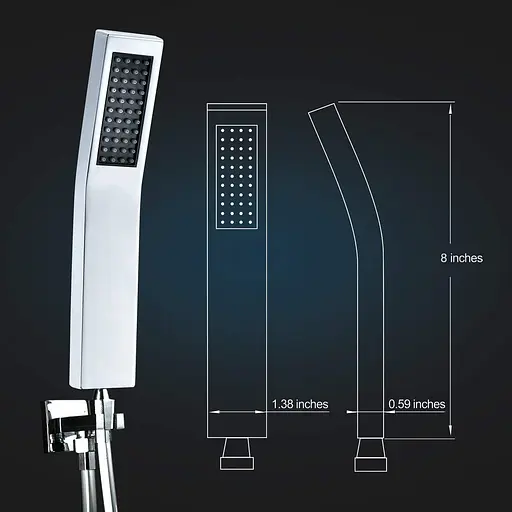 S R SUNRISE Сучасний ручний душ із водоспадом для ванної кімнати, сріблястий, із захистом від вапняного нальоту, душова лійка - фото 3
