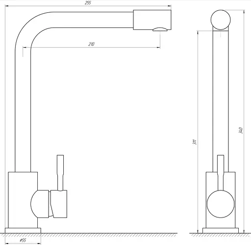 Смеситель для кухни Globus Lux Alpen SUS-403 Нержавеющая сталь - фото 4