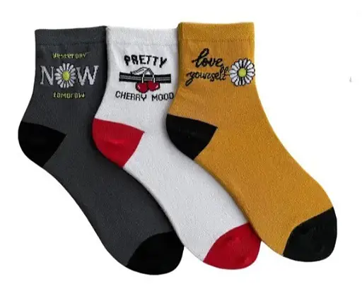 Набор носков 3 пары с надписями ORGANIC cotton бесшовные JILL ANTONY 35-37 - фото 1