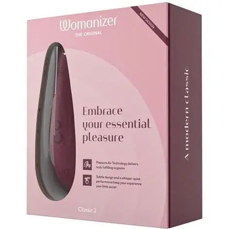 Вакуумний кліторальний стимулятор Womanizer Classic 2 Bordeaux - фото 8