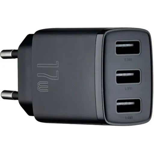 Мережевий зарядний пристрій Baseus Compact Charger 3U 17W EU Чорний - фото 1