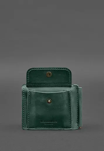 Кожаный портмоне 13.0 зажим Зеленый Crazy Horse - фото 7