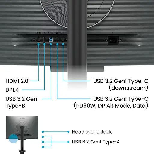 Монітор 28.2" BenQ RD280UA UHD IPS 60Hz (9H.LM2LJ.TBE) - фото 11
