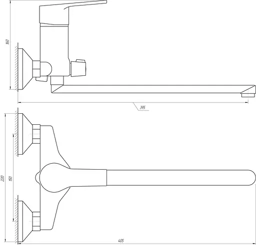 Змішувач для ванної Bravo Zenith BS-42-208 EURO латунь L350мм Хром - фото 3